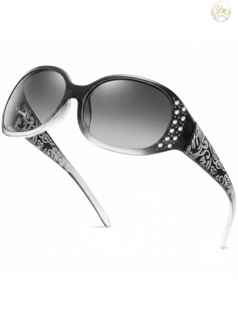 Polarized Sunglasses for Women Rhinestone Wrap Around Shades